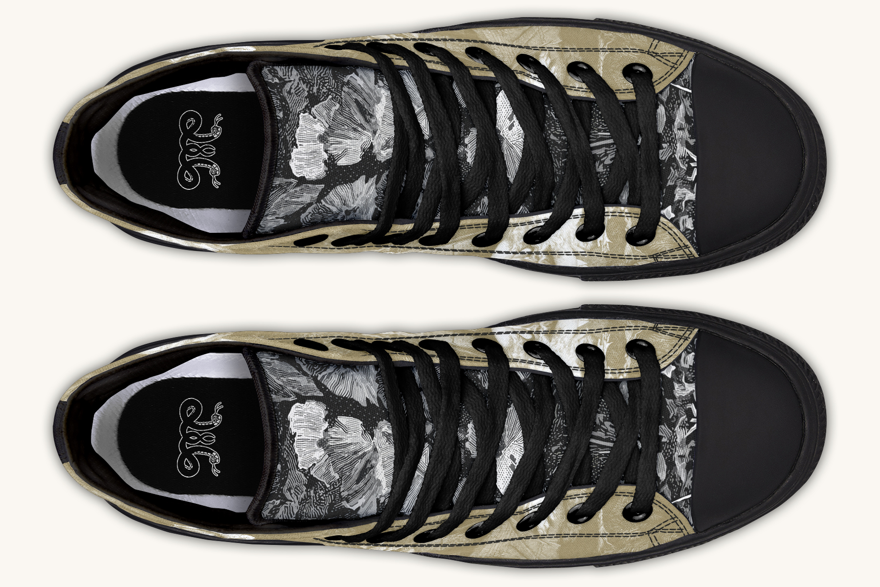 She Watched the Bones Sink Khaki Hightops - Jaded Lament