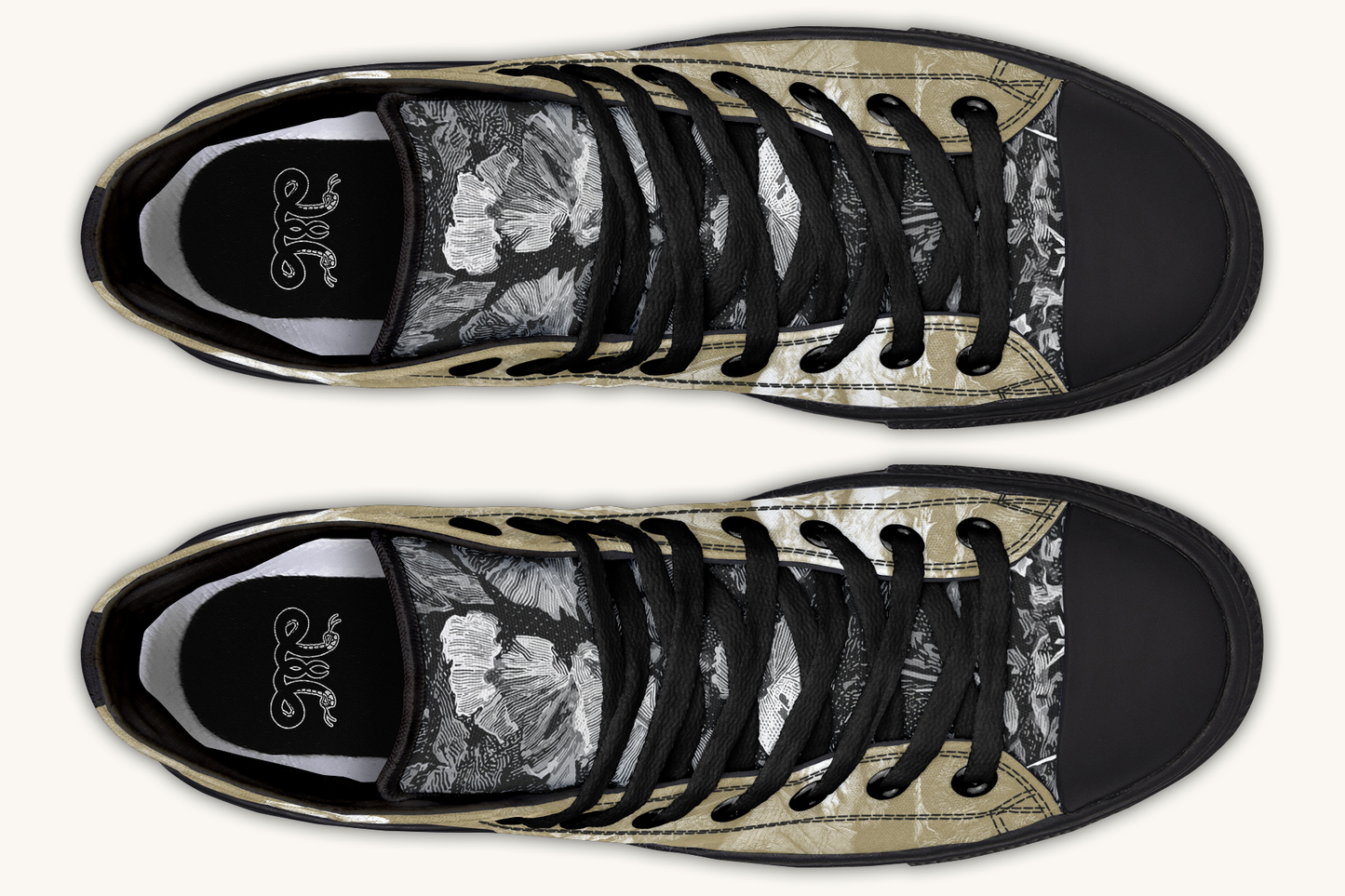 She Watched the Bones Sink Khaki Hightops - Jaded Lament