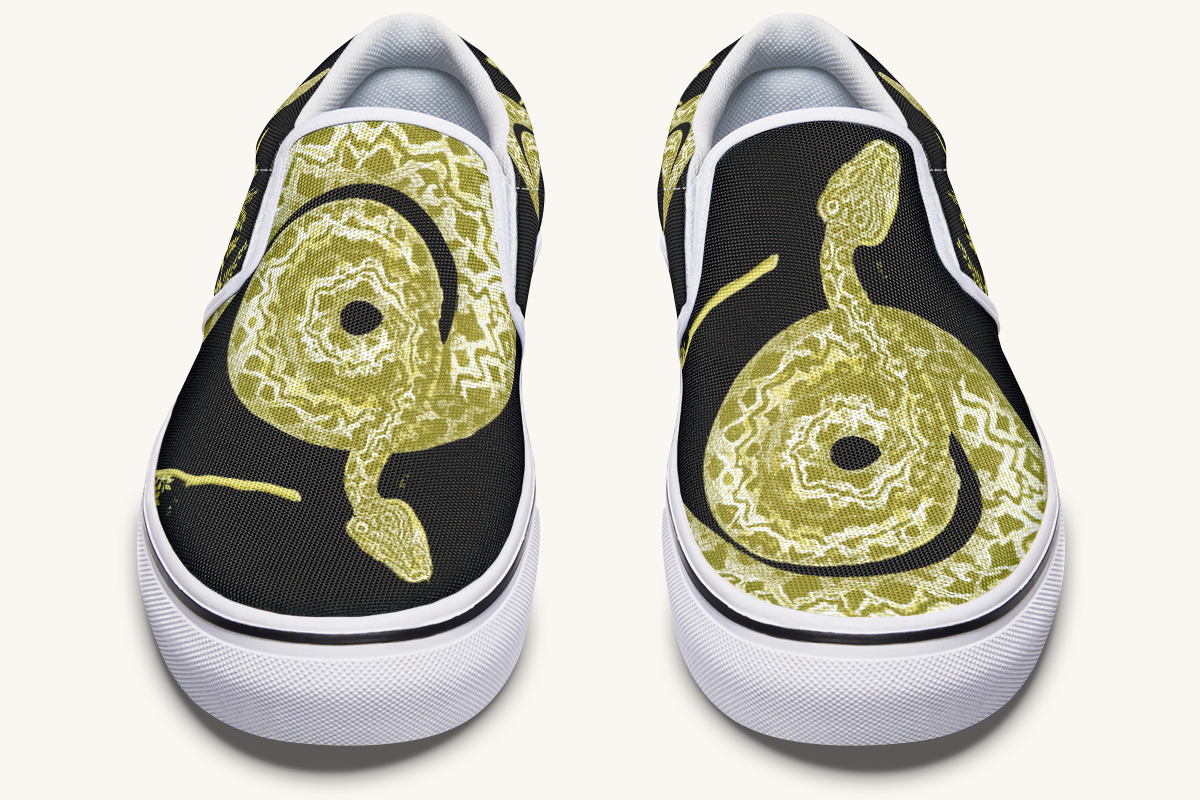 Serpentin Bloom Gold Slip On Shoes - Jaded Lament