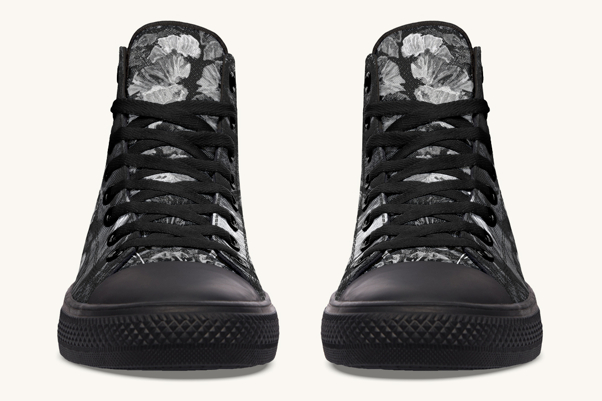 She Watched the Bones Sink Black Hightops - Jaded Lament