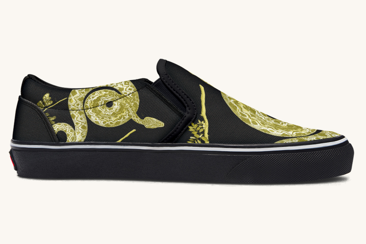 Serpentin Bloom Gold Slip On Shoes - Jaded Lament