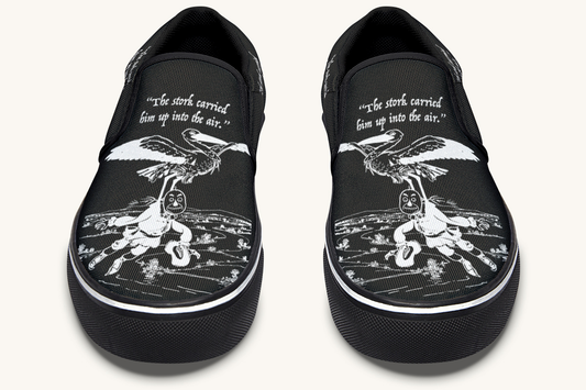 Wizard of Oz Stork And Scarecrow Slip On Shoes - Jaded Lament