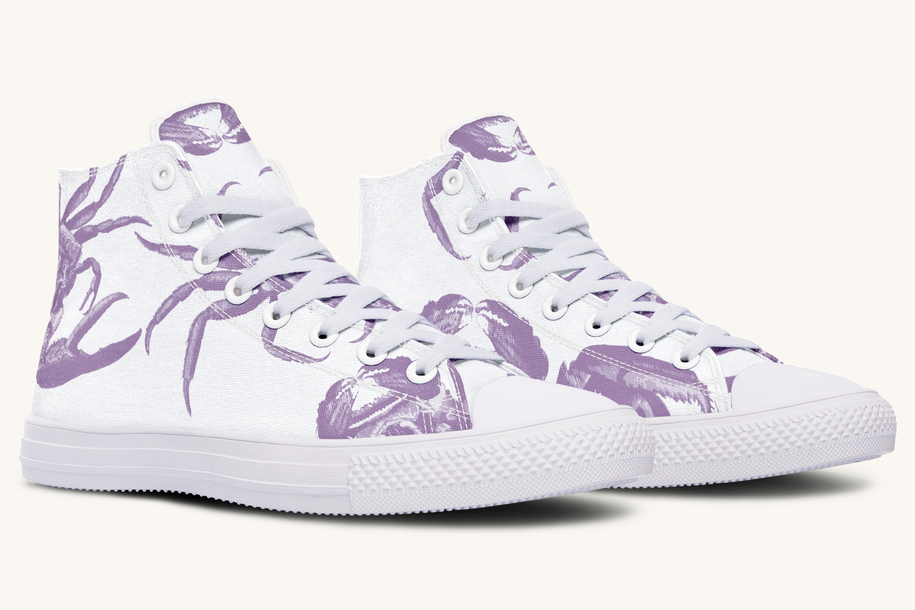 Crawl The Sea of Stars Purple White Hightops - Jaded Lament