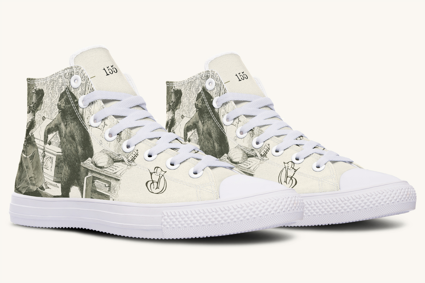 The Bear Shall Be Thy Choice Cream Hightops - Jaded Lament