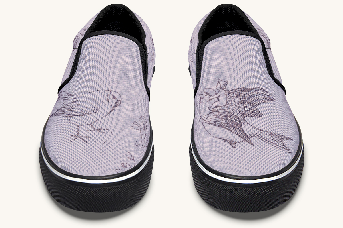 Feather And Cloud Slip On Shoes - Jaded Lament