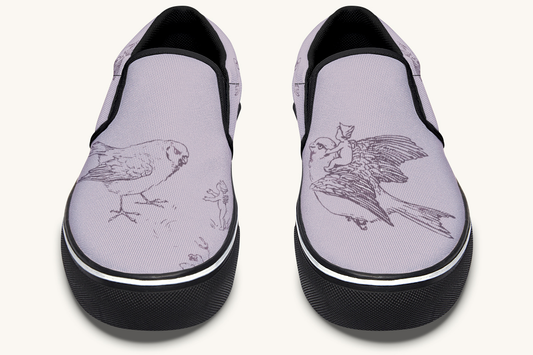 Feather And Cloud Slip On Shoes - Jaded Lament