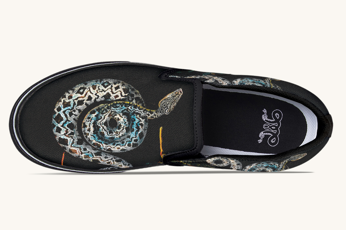 Serpentin Bloom Black Slip On Shoes - Jaded Lament