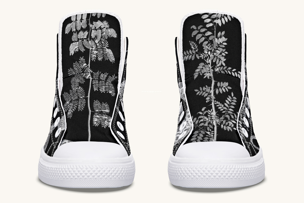 Serpentin Bloom Black And White Hightops - Jaded Lament