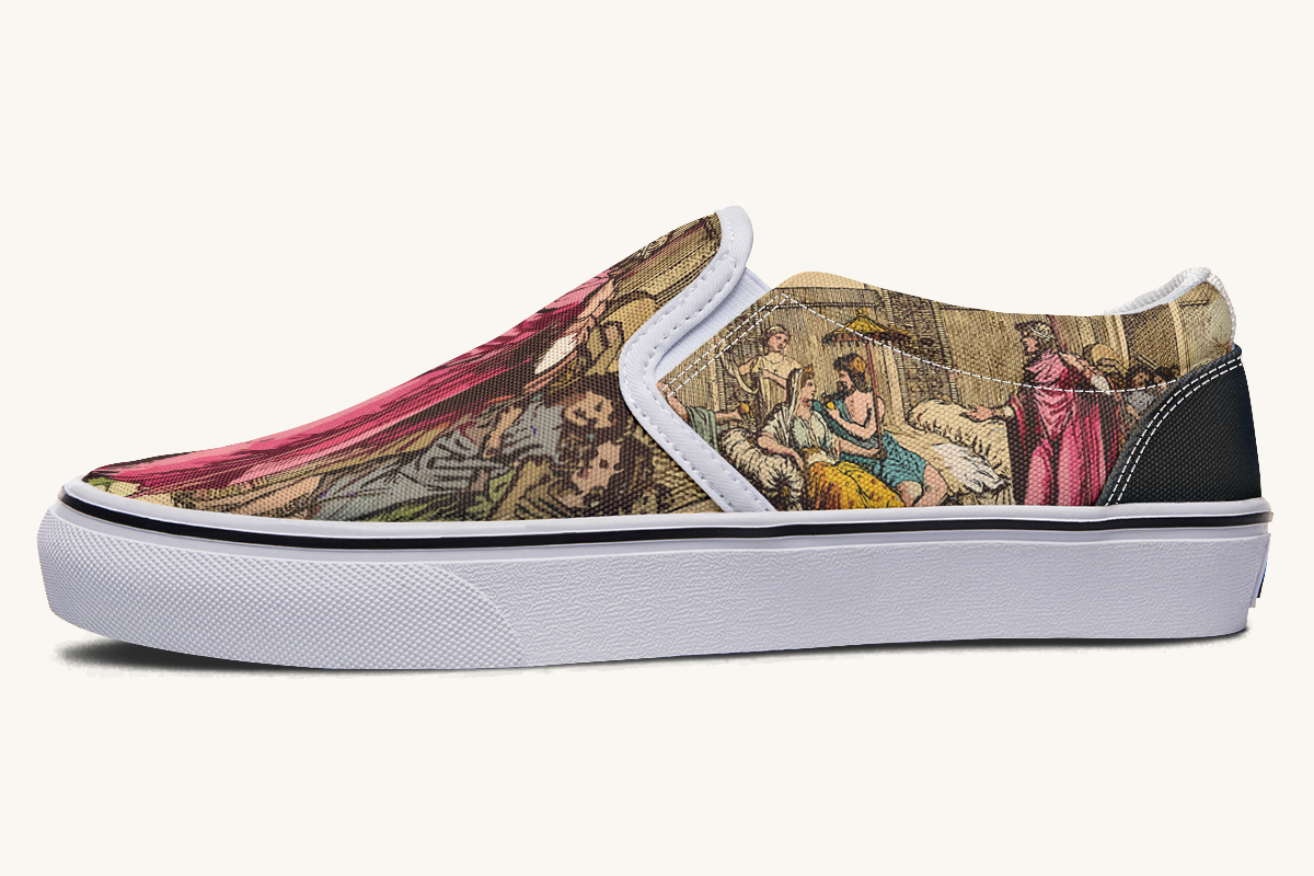 She Waited On Ithaca Slip On Shoes - Jaded Lament