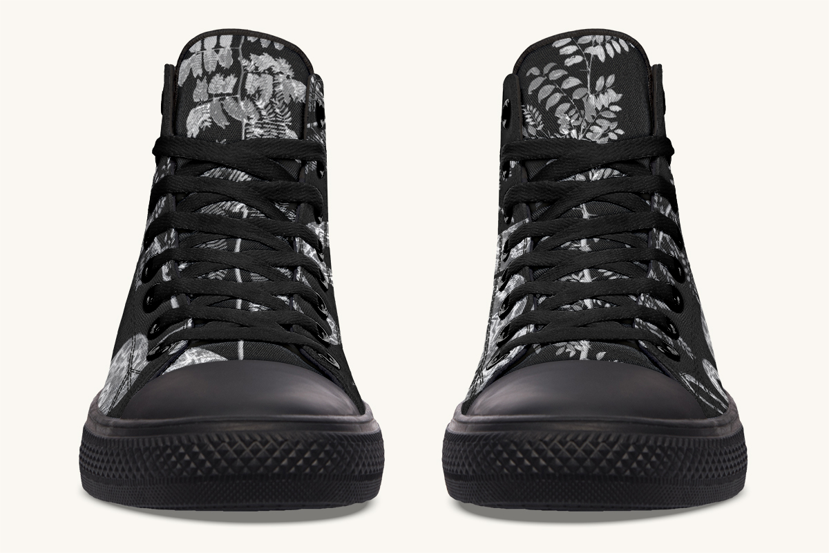Serpentin Bloom Black And White Hightops - Jaded Lament