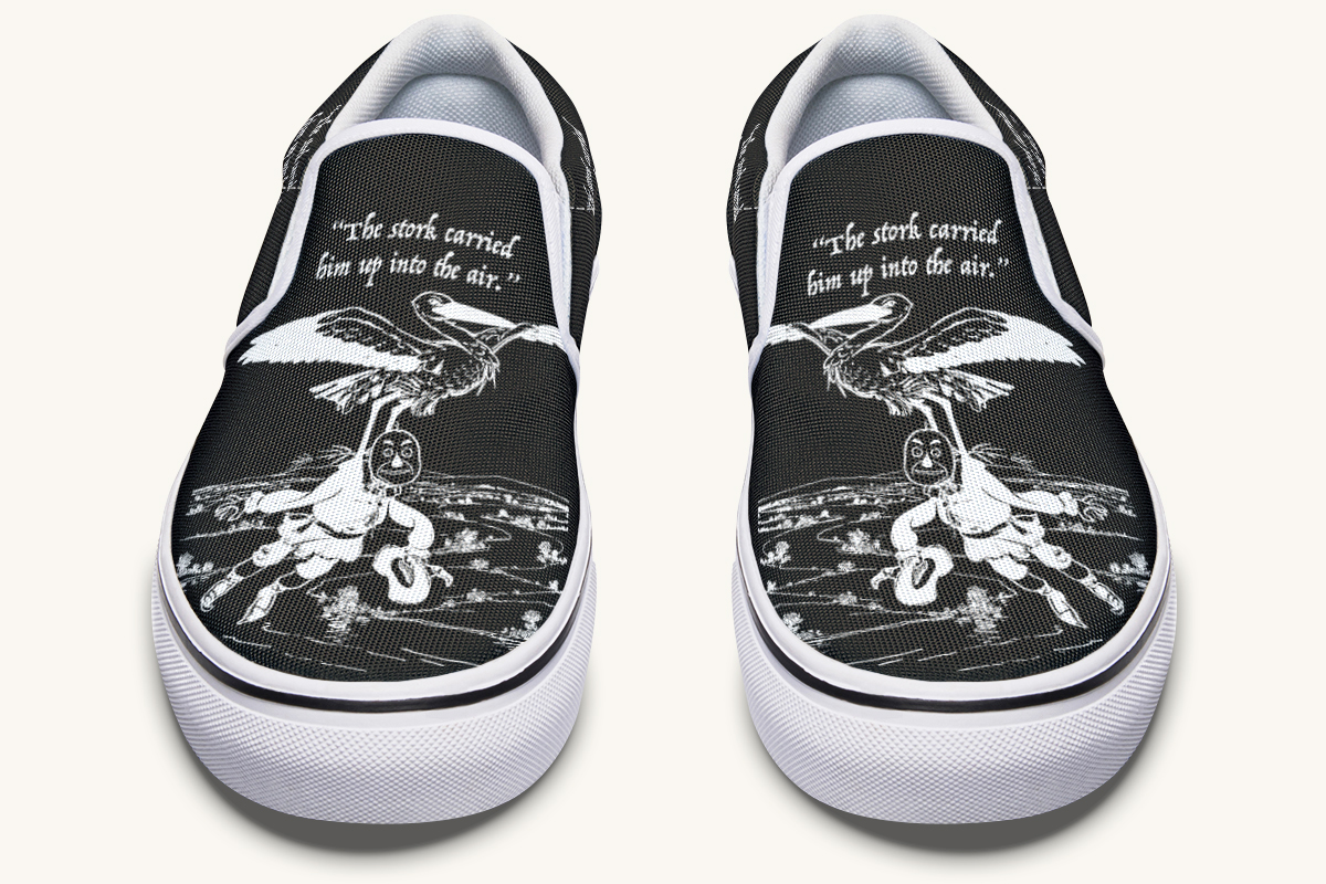 Wizard of Oz Stork And Scarecrow Slip On Shoes - Jaded Lament