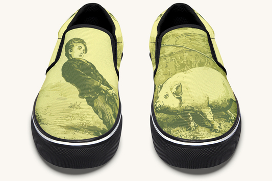 A Pig And His Boy Slip On Shoes - Jaded Lament