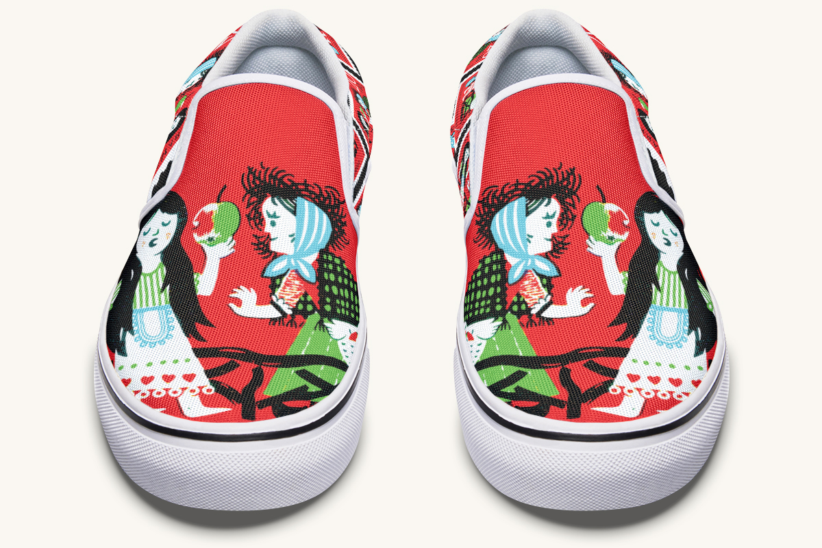 Beneath The Red Canopy Slip On Shoes - Jaded Lament