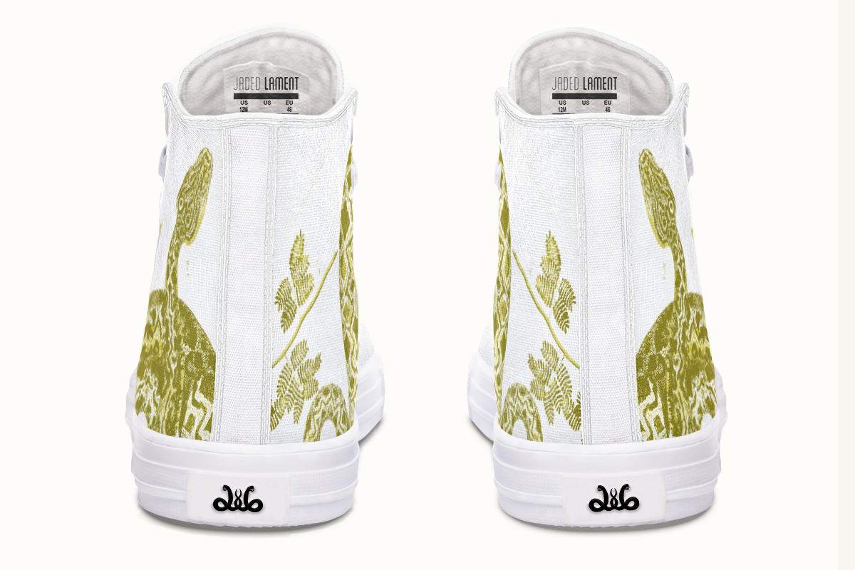 Serpentin Bloom White Yellow Green Hightops - Jaded Lament