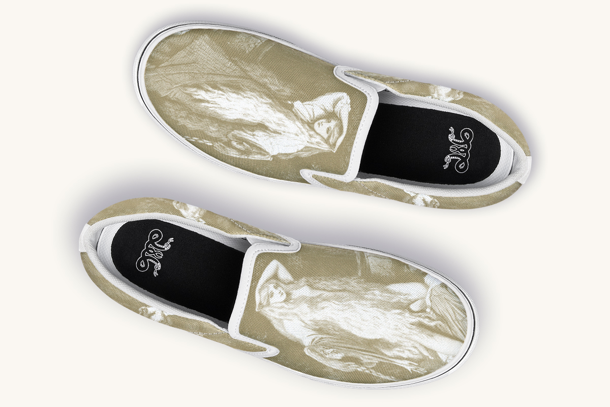 She Watched The Bones Sink Yellow Slip On Shoes - Jaded Lament