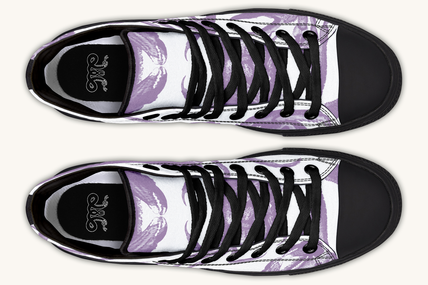 Crawl The Sea of Stars Purple White Hightops - Jaded Lament