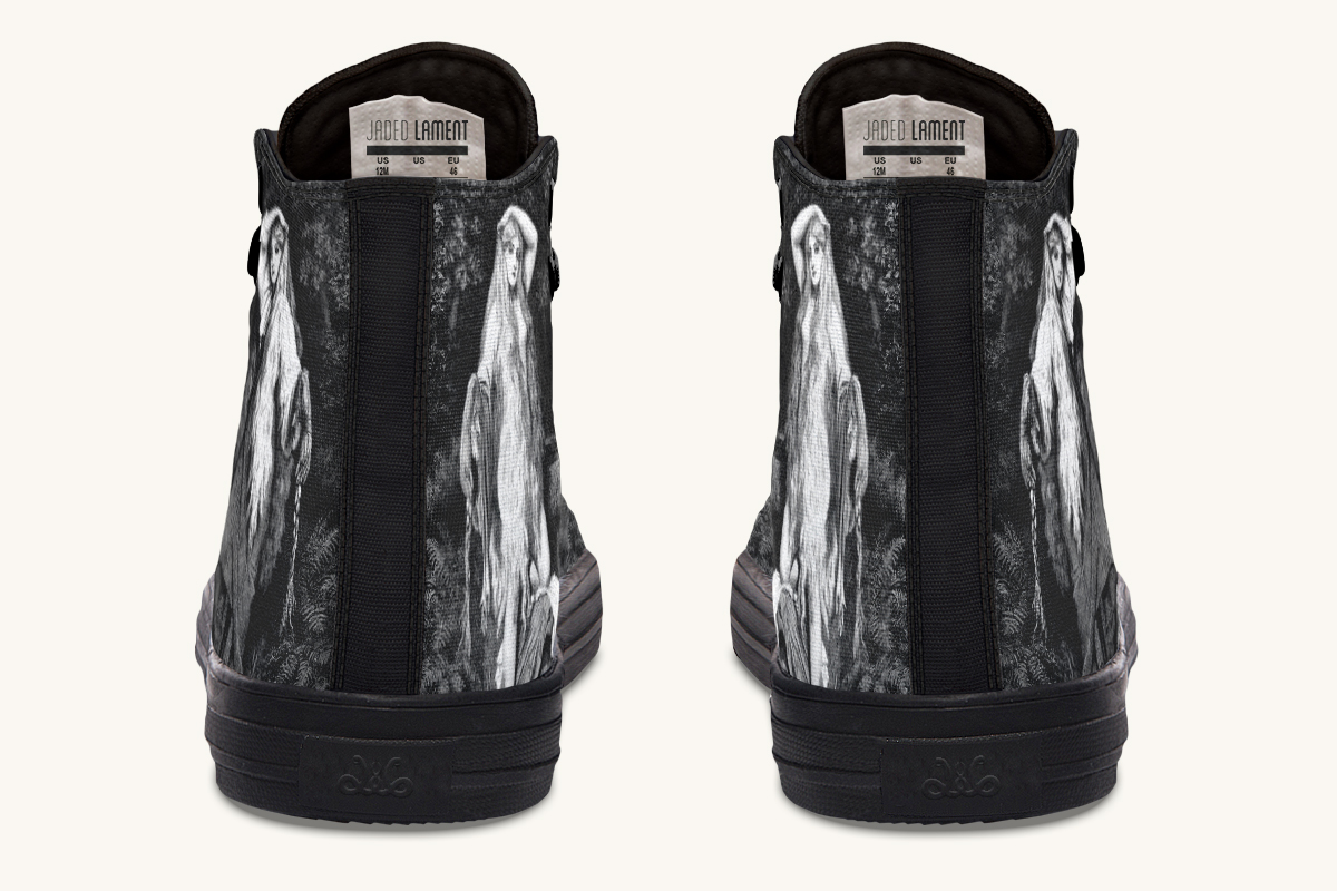 She Watched the Bones Sink Black Hightops - Jaded Lament