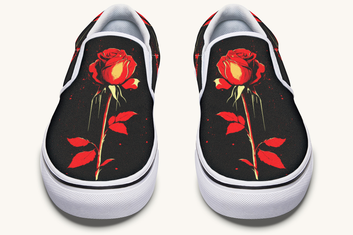 Bleeding Rose Slip On Shoes - Jaded Lament