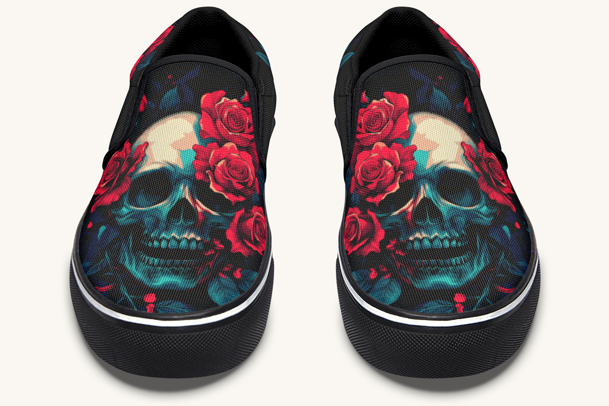 Roses For The Dead Slip On Shoes