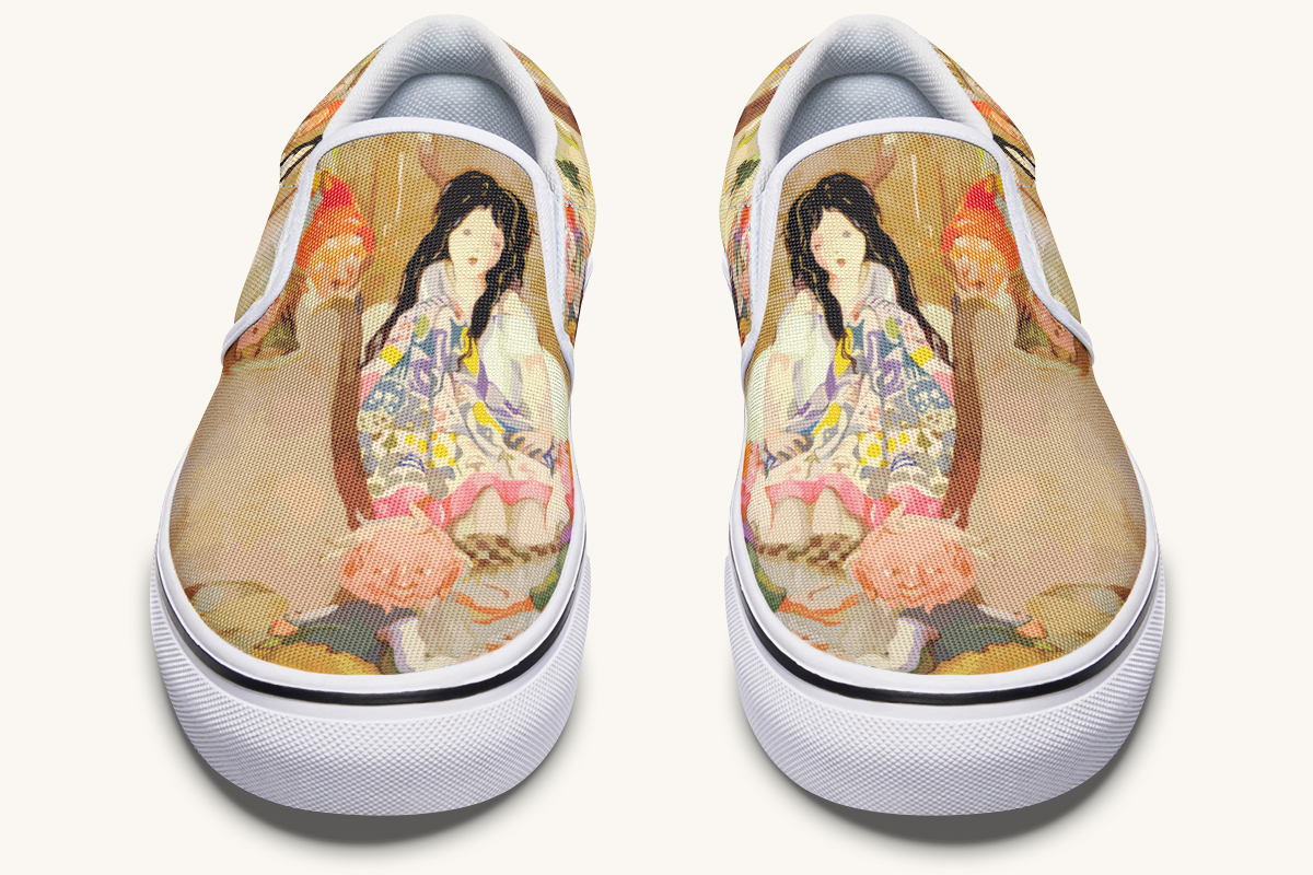 House Of Gentle Shadows Slip On Shoes - Jaded Lament