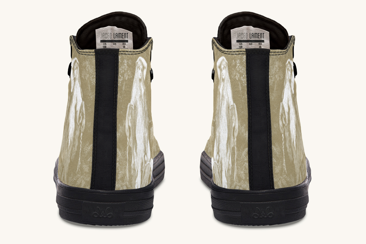 She Watched the Bones Sink Khaki Hightops - Jaded Lament
