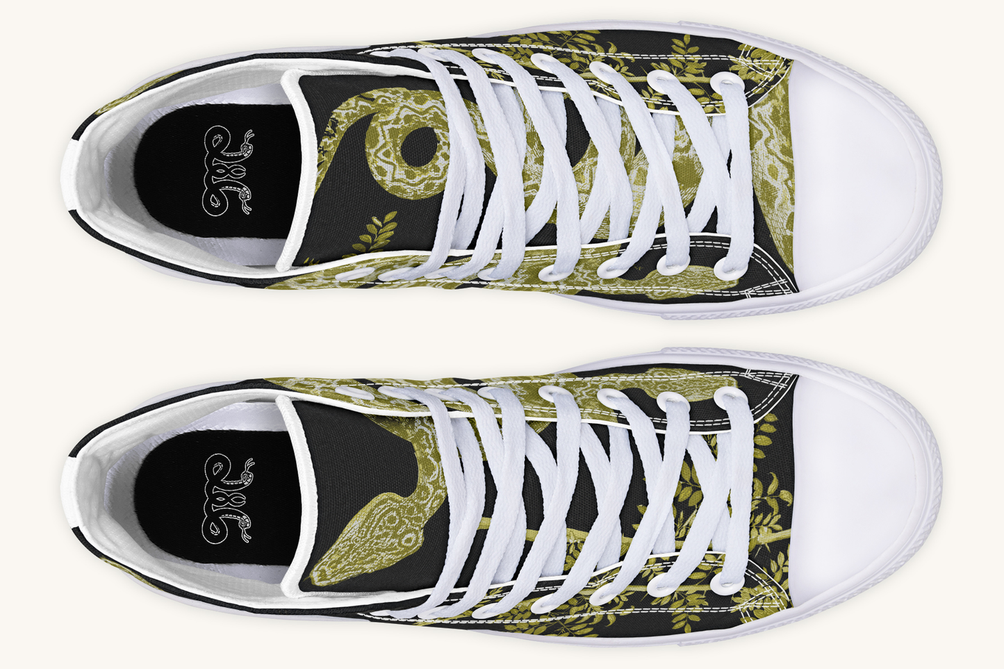 Serpentin Bloom Black Yellow Green Hightops - Jaded Lament