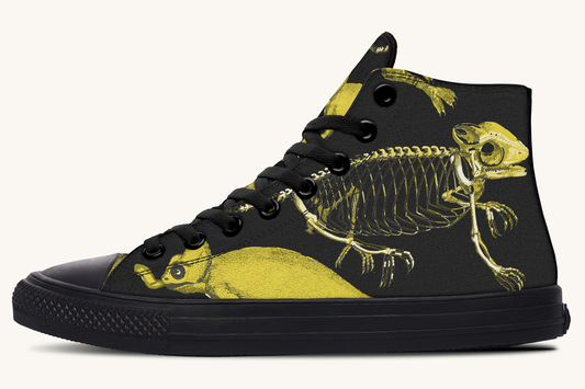 Reptilian in Bloom Black Yellow Hightops - Jaded Lament