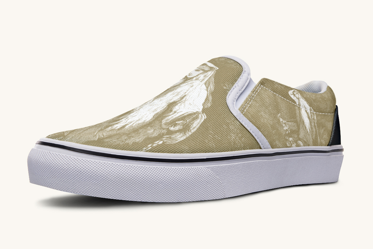She Watched The Bones Sink Yellow Slip On Shoes - Jaded Lament
