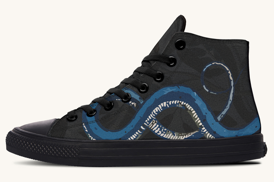 Blue Snake Black Hightops - Jaded Lament