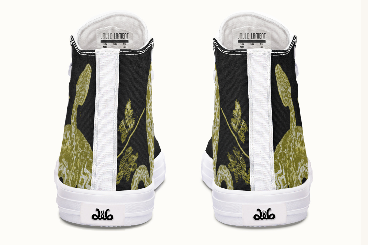 Serpentin Bloom Black Yellow Green Hightops - Jaded Lament