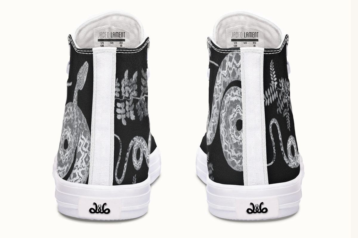 Serpentin Bloom Black And White Hightops - Jaded Lament