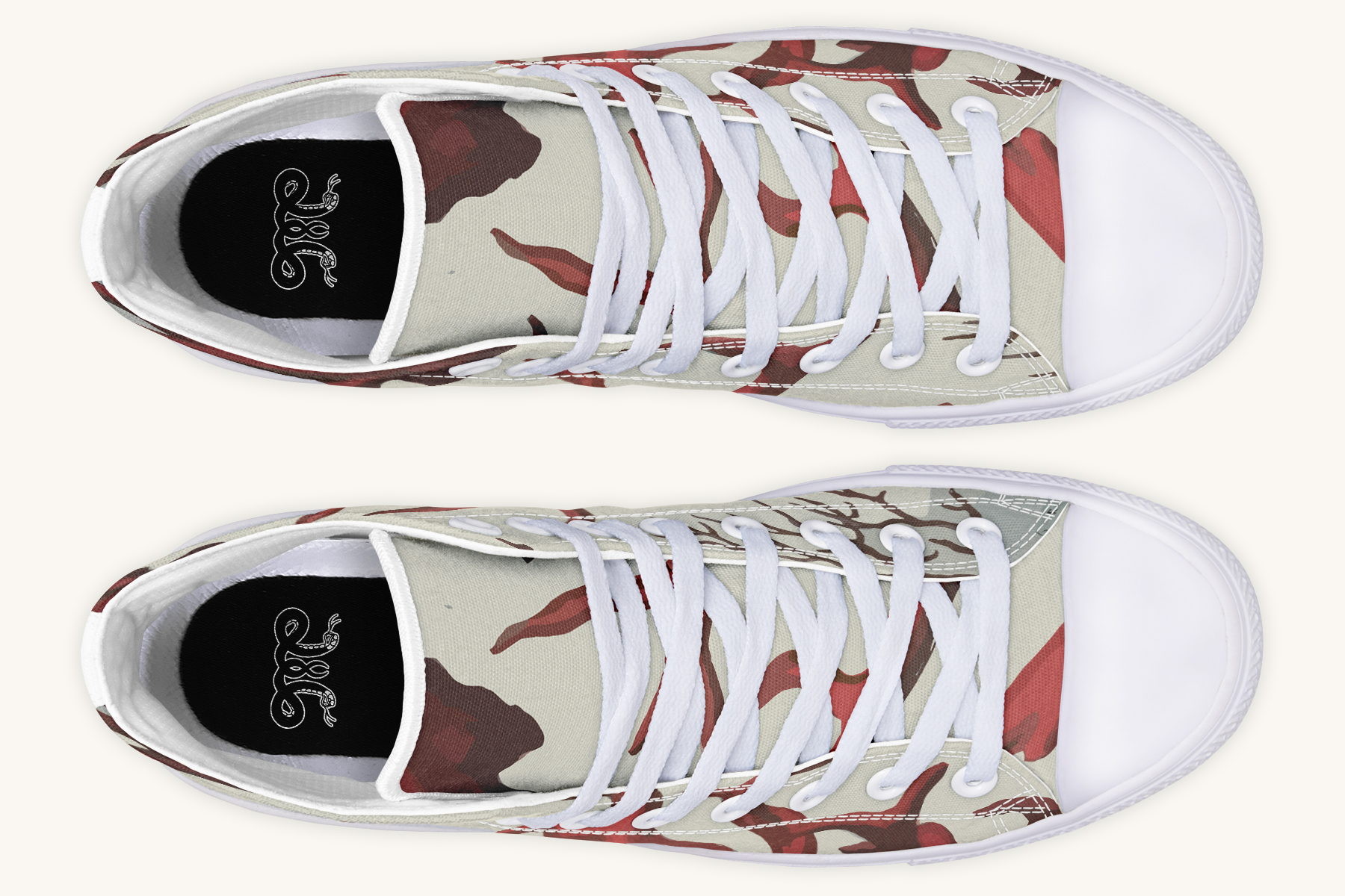 A Bloodroot Coral Sea Hightops - Jaded Lament