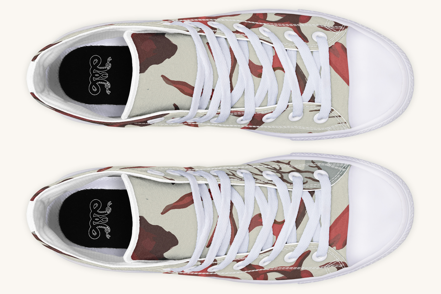 A Bloodroot Coral Sea Hightops - Jaded Lament