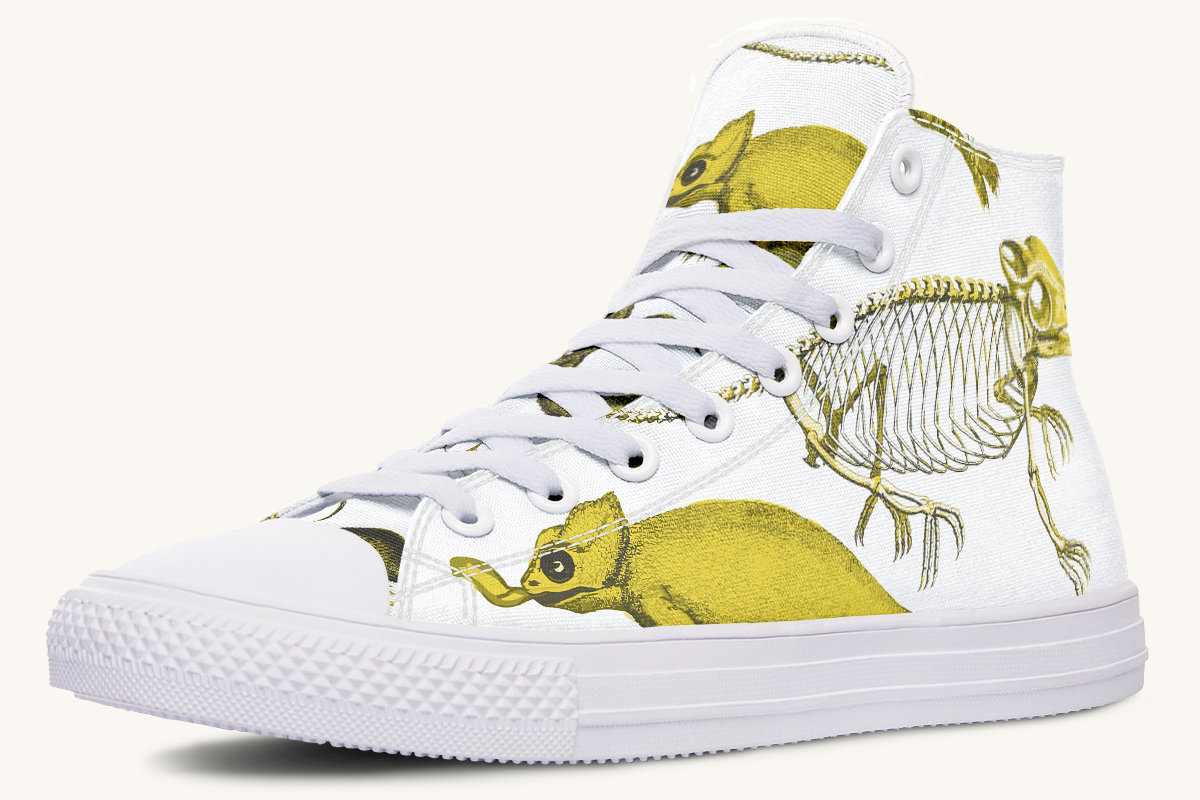 Reptilian in Bloom White Yellow Hightops - Jaded Lament
