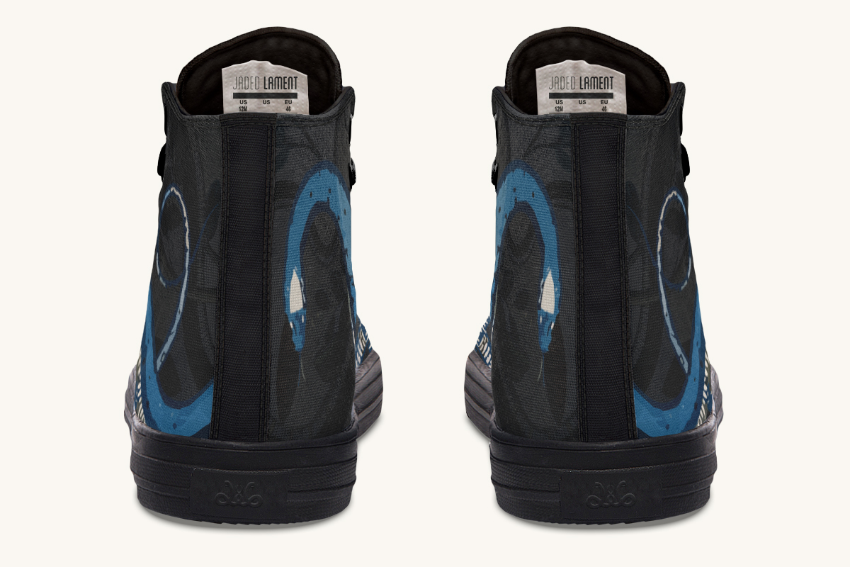 Blue Snake Black Hightops - Jaded Lament