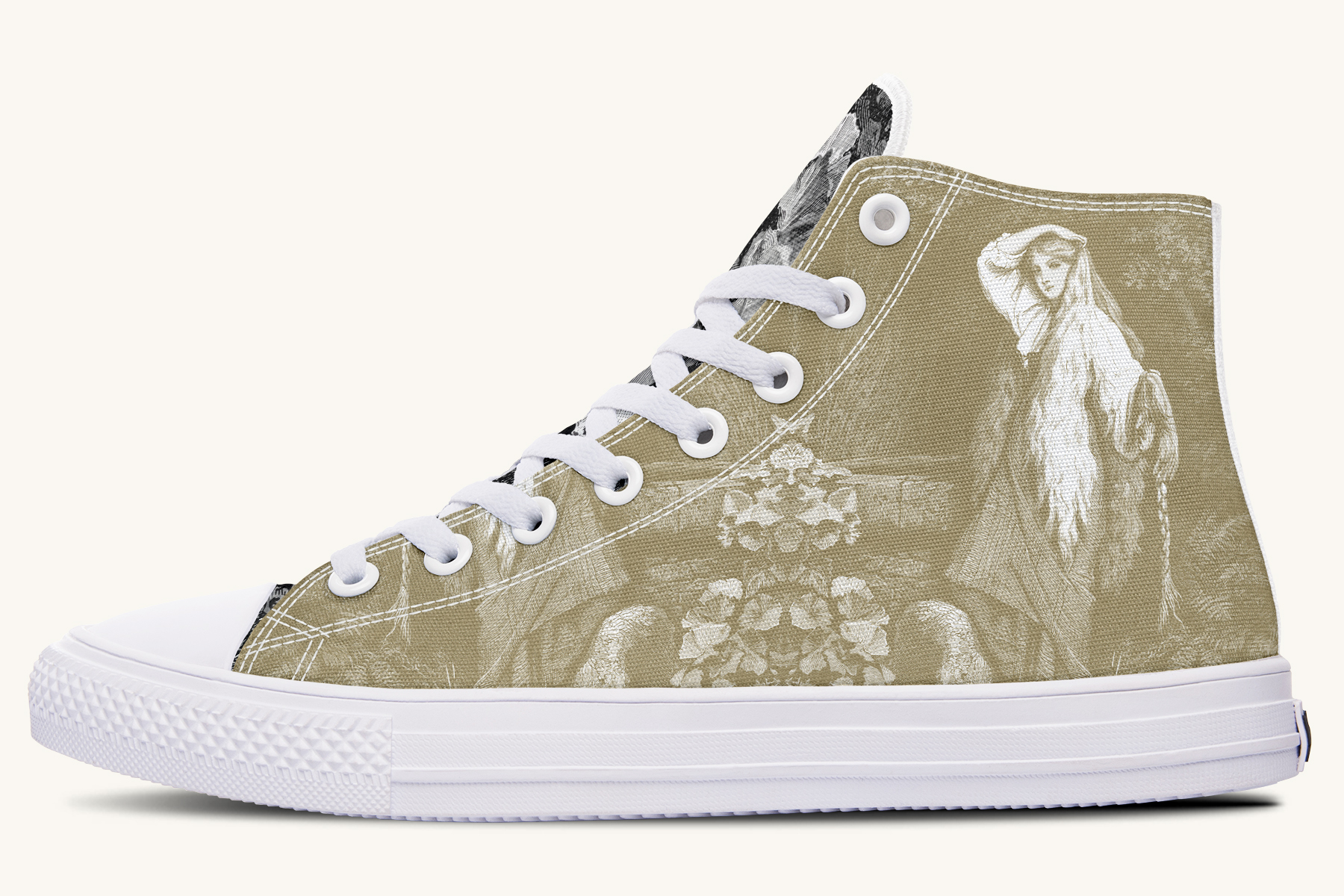 She Watched the Bones Sink Khaki Hightops - Jaded Lament