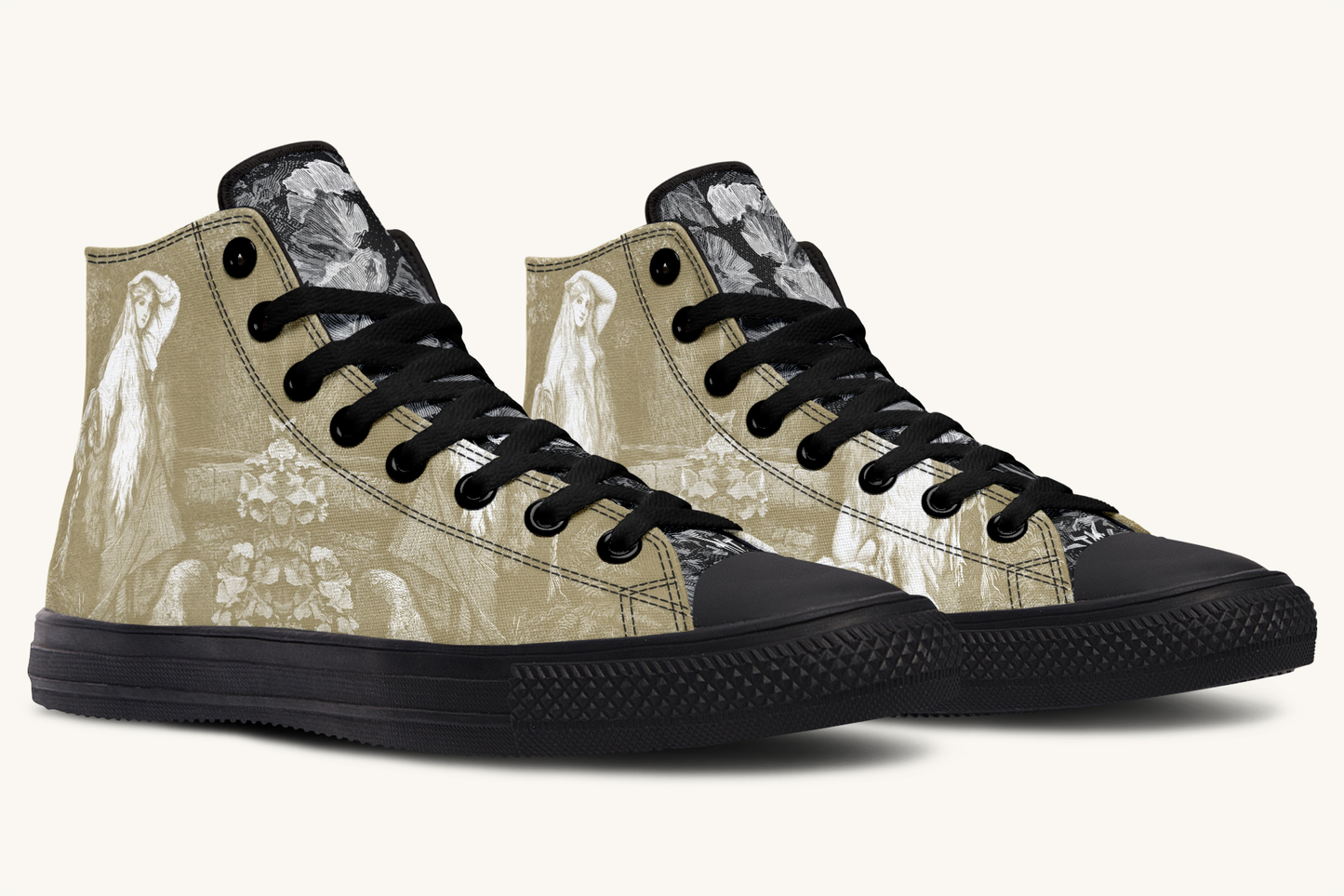 She Watched the Bones Sink Khaki Hightops - Jaded Lament