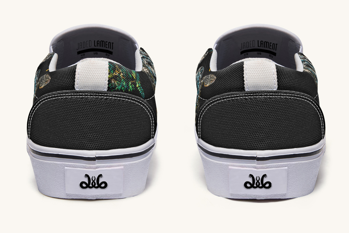Serpentin Bloom Black Slip On Shoes - Jaded Lament