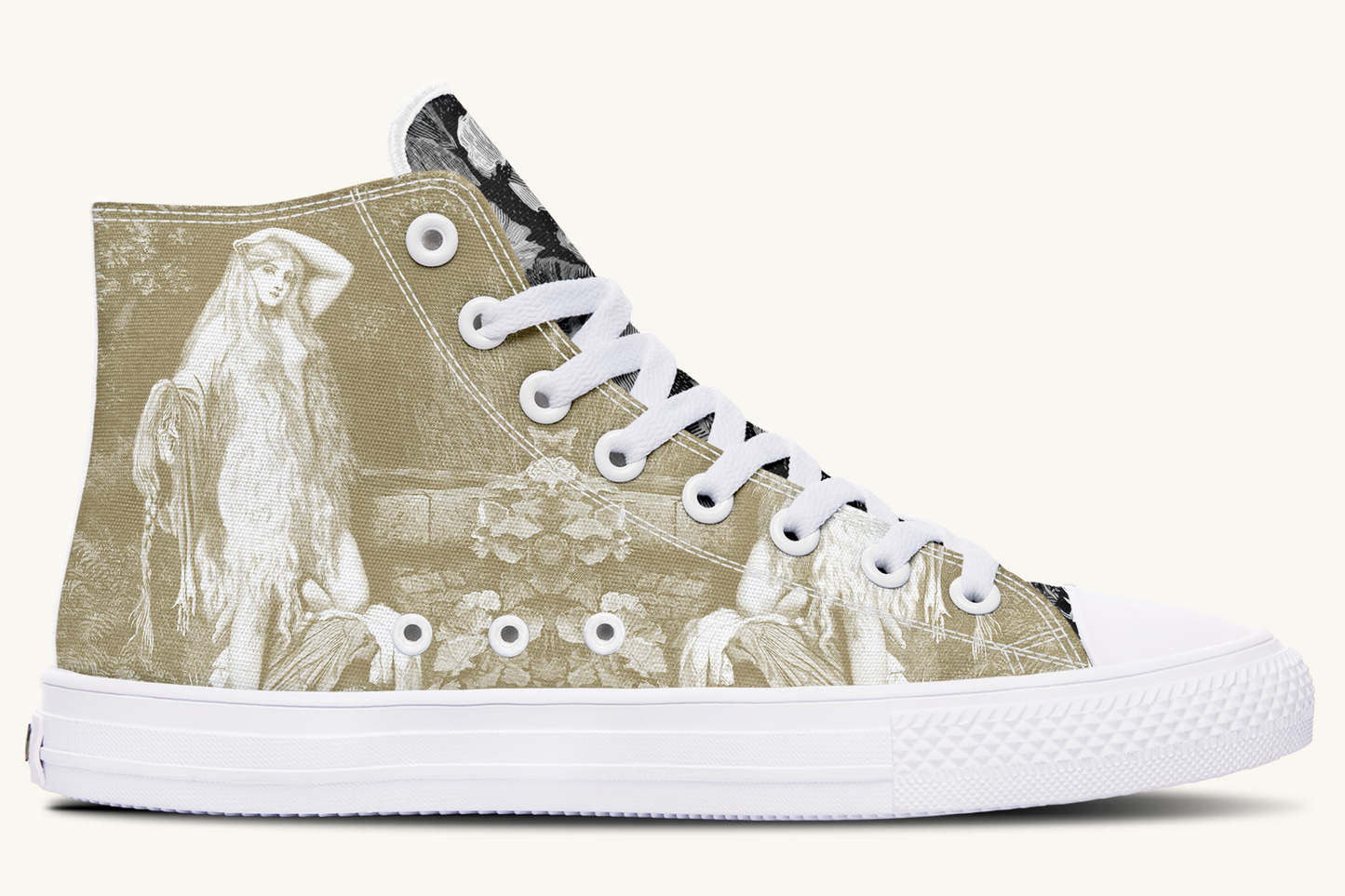 She Watched the Bones Sink Khaki Hightops - Jaded Lament