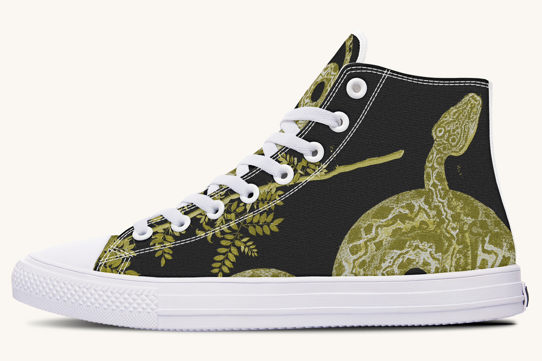 Serpentin Bloom Black Yellow Green Hightops - Jaded Lament