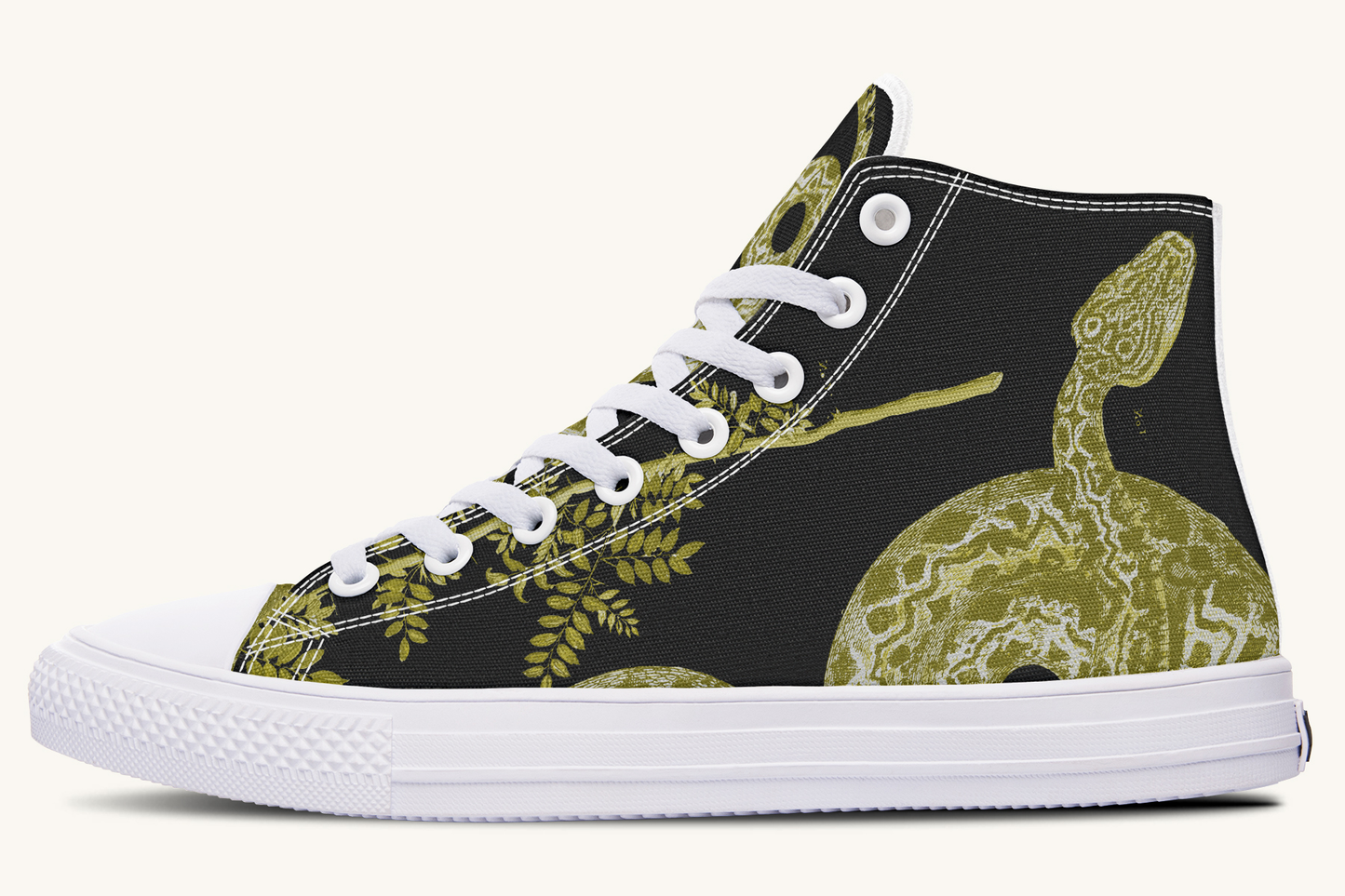 Serpentin Bloom Black Yellow Green Hightops - Jaded Lament
