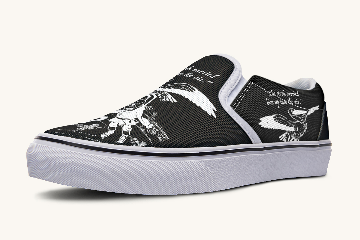 Wizard of Oz Stork And Scarecrow Slip On Shoes - Jaded Lament