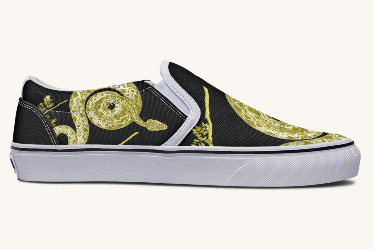 Serpentin Bloom Gold Slip On Shoes - Jaded Lament