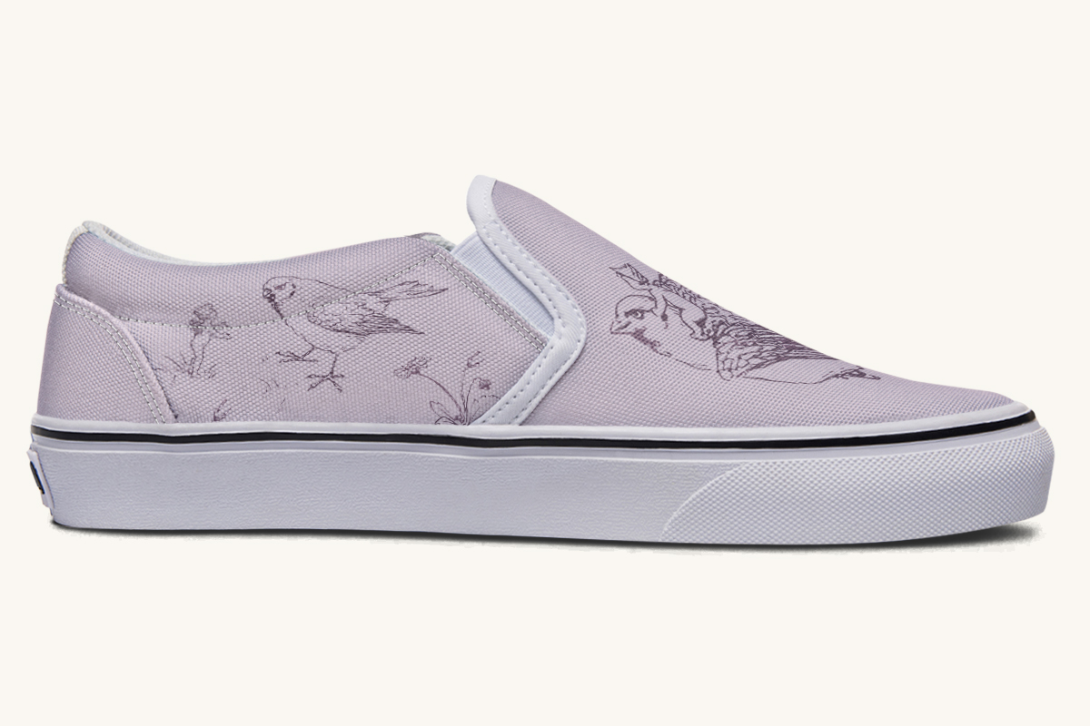 Feather And Cloud Slip On Shoes - Jaded Lament