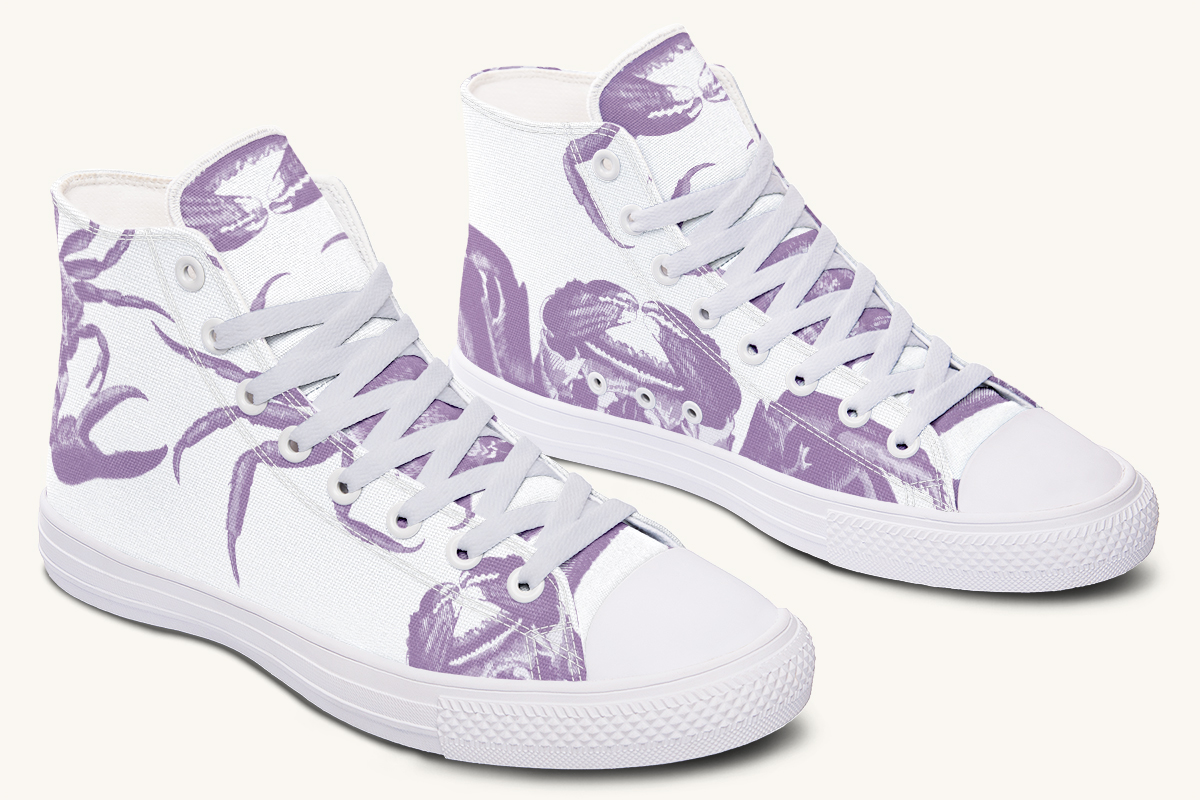 Crawl The Sea of Stars Purple White Hightops - Jaded Lament