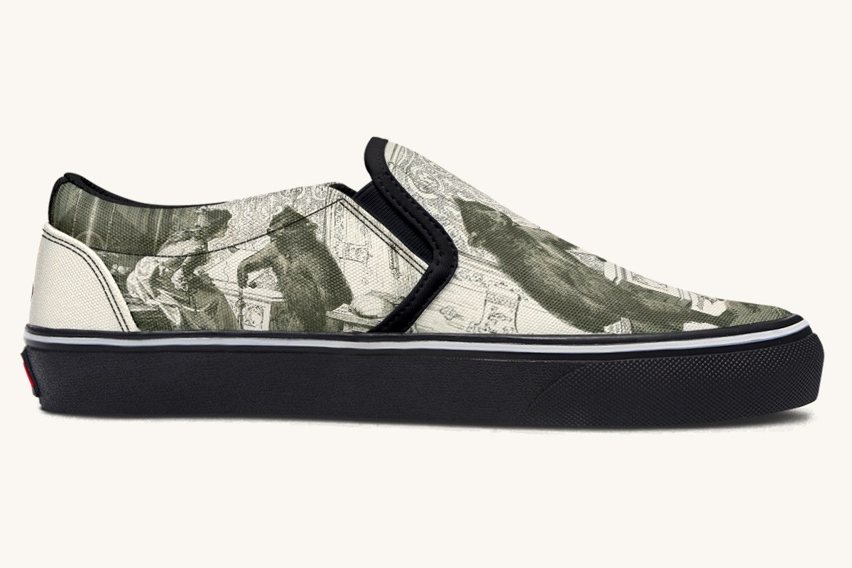 The Bear Shall Be Thy Choice Cream Slip On Shoes - Jaded Lament