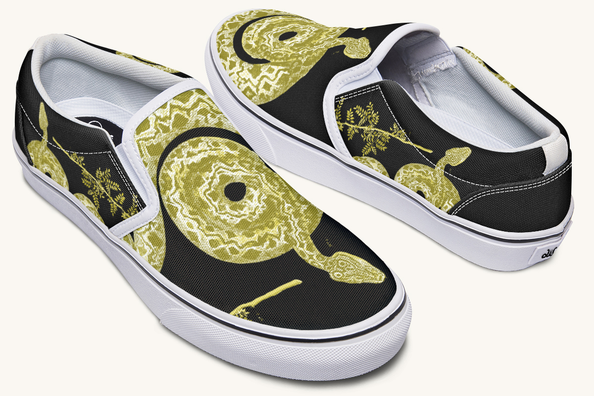 Serpentin Bloom Gold Slip On Shoes - Jaded Lament