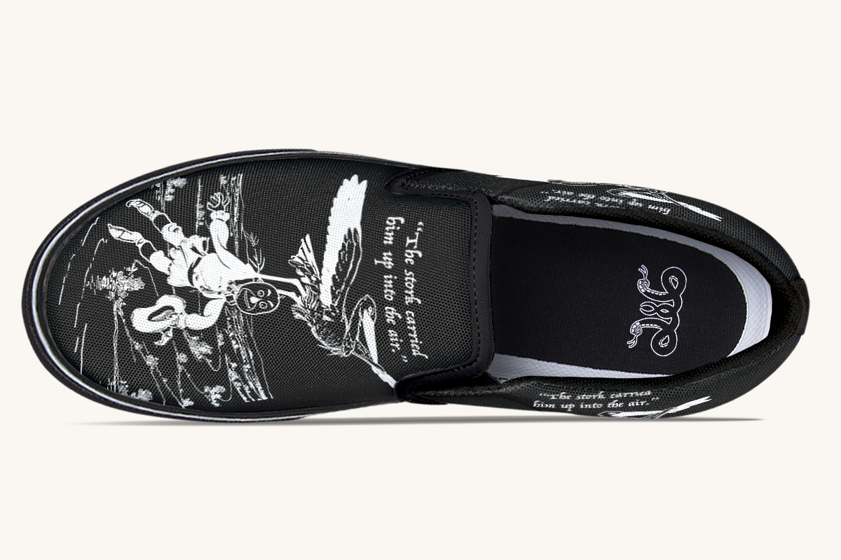 Wizard of Oz Stork And Scarecrow Slip On Shoes - Jaded Lament