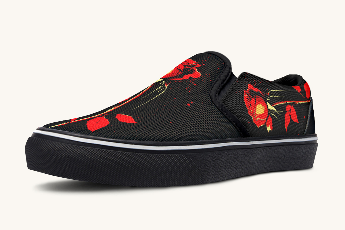 Bleeding Rose Slip On Shoes - Jaded Lament