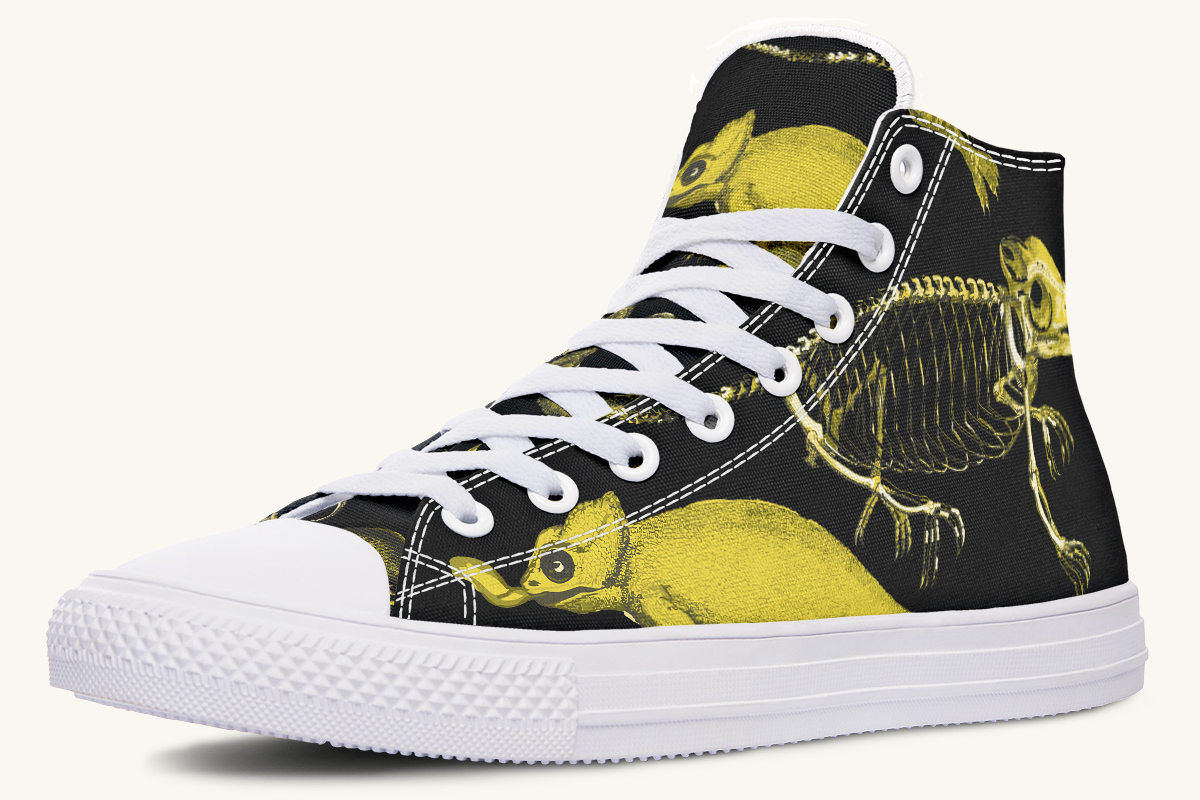 Reptilian in Bloom Black Yellow Hightops - Jaded Lament